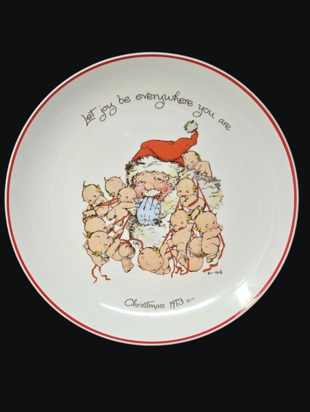 Vintage 1973 Kewpie Christmas Commemorative Edition Porcelain Plate